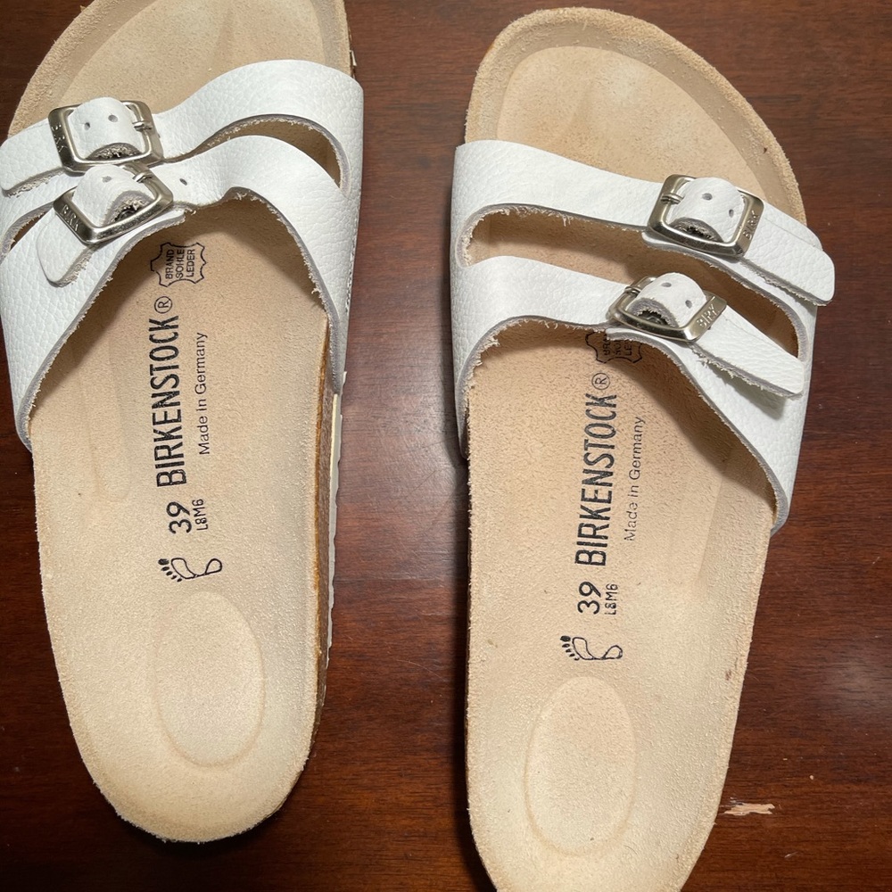 NEW WHITE BIRKENSTOCKS